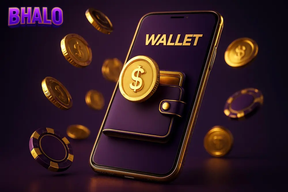 BHALO Nagad withdrawal โ a mobile wallet app paying out with falling gold coins and casino chips BHALO Nagad withdrawal โ a mobile wallet app paying out with falling gold coins and casino chips